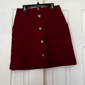 Kate Spade Red Heart Pockets Skirt